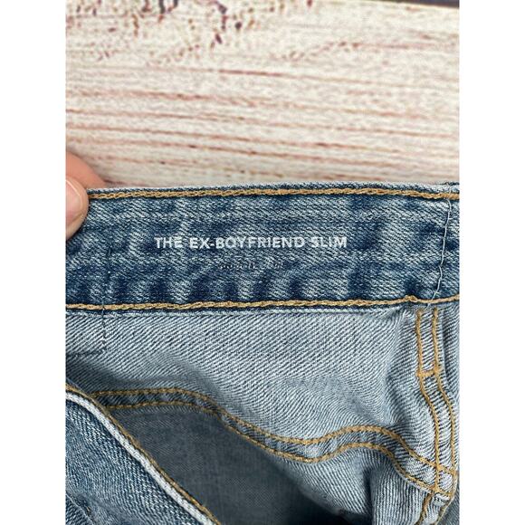 AG Adriano Goldschmied The Ex-Boyfriend Slim Jeans Women's 28 Blue Distressed - Picture 8 of 11